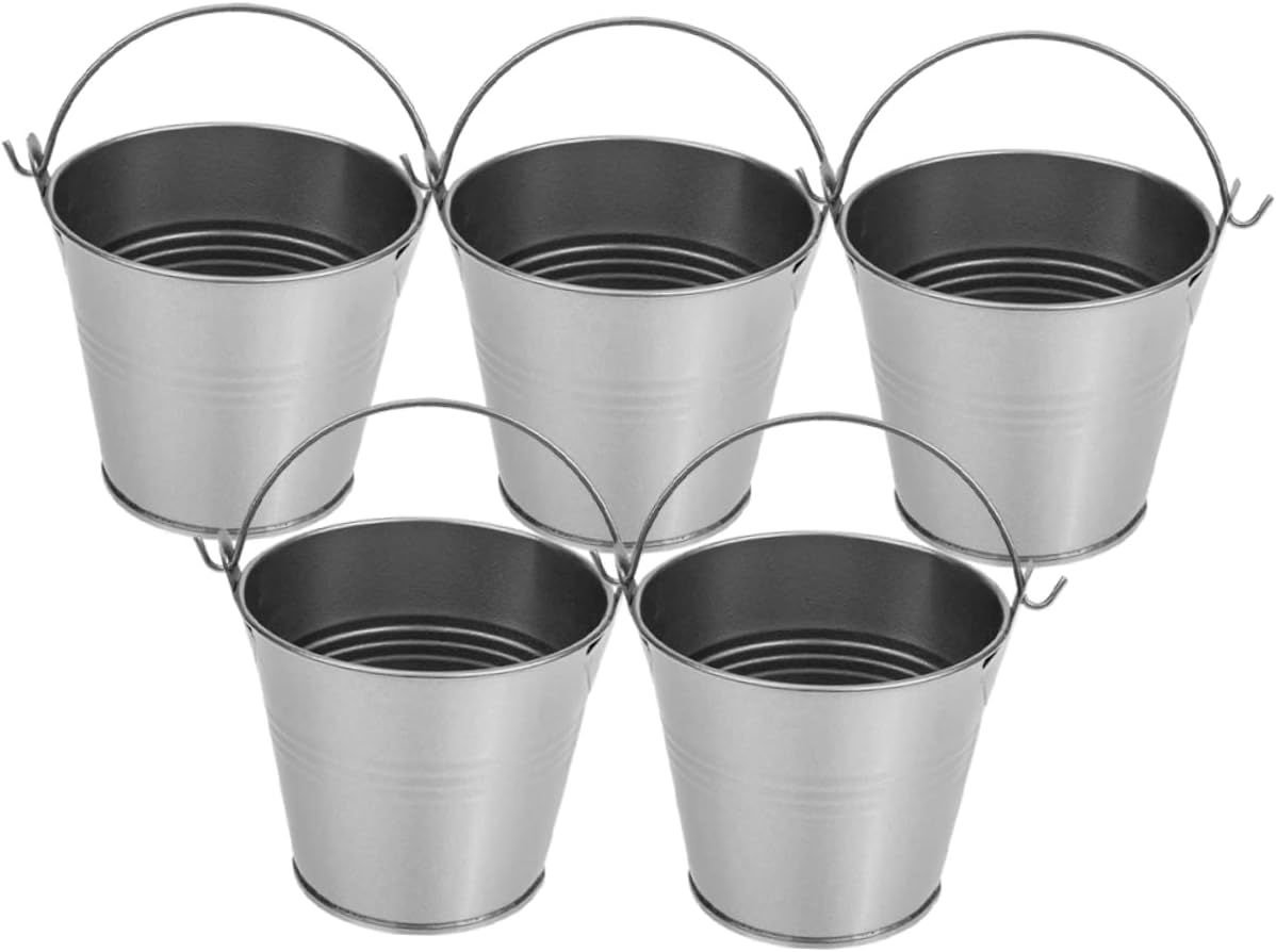 5pcs Vintage Iron Flower Pots for Home Decor and Party Use