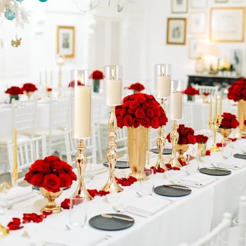 Sawysine 18 Pcs Clear Floating Candle Vases Set