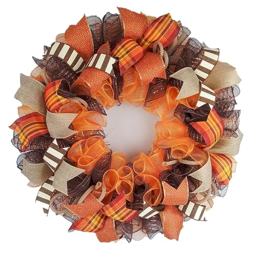 Fall Wreath Front Door Decor 24 Inch Round
