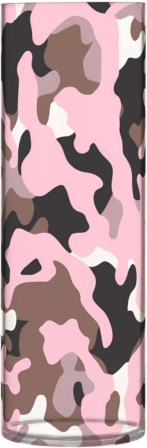 Camouflage Peach Brown Plastic Hurricane Candle Holder for Wedding and Party Decor