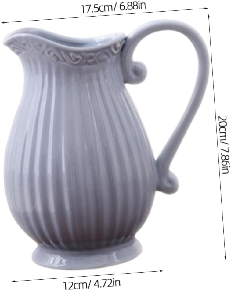 LIFKOME Ceramic Grey Decorative Vase Minimalist