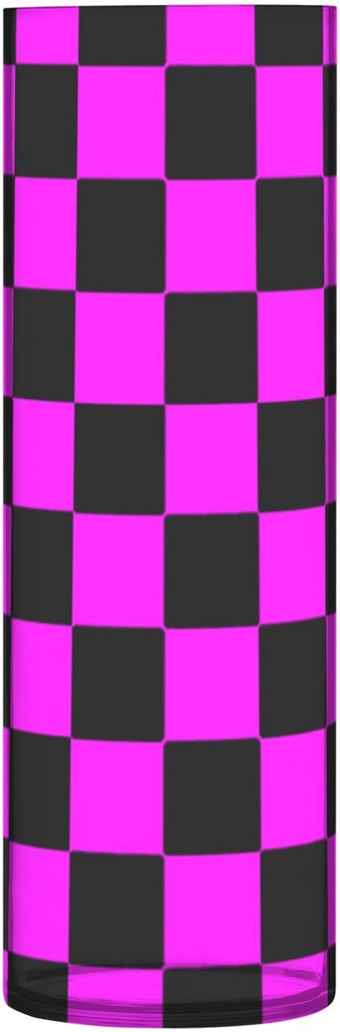 Buffalo Plaid Check Black Magenta Hurricane Candle Vase 118 x 39 Inch