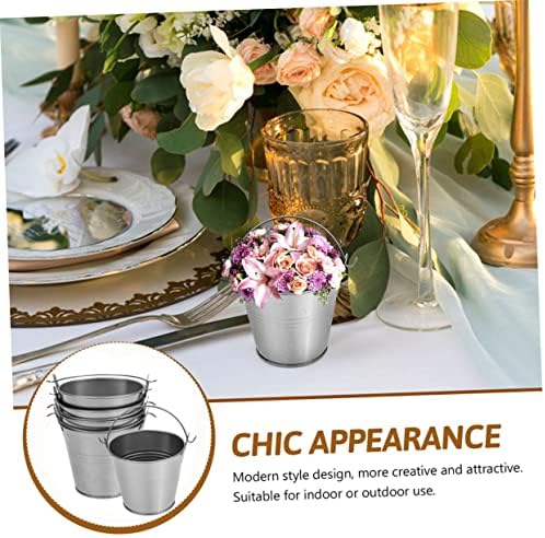 5pcs Vintage Iron Flower Pots for Home Decor and Party Use