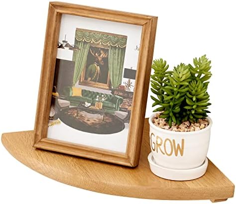 Natural Oak Corner Shelf 14 Inches Floating Display Shelf