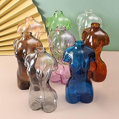 Kelendle Female Form Body Vase Glass Decor Gray