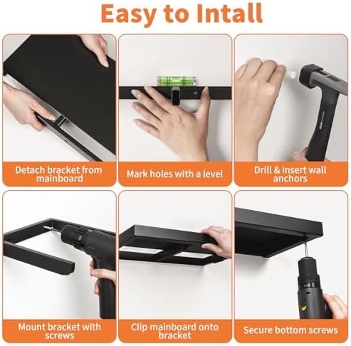 All-Metal Floating Shelves 2 Pack Heavy Duty