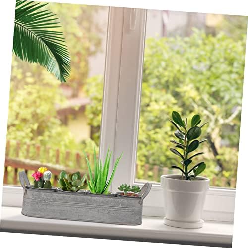 4pcs Iron Flower Pots with Tray Decorative Dried Flower Buckets