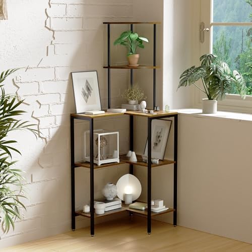 5 Tier Corner Shelf Stand with Storage