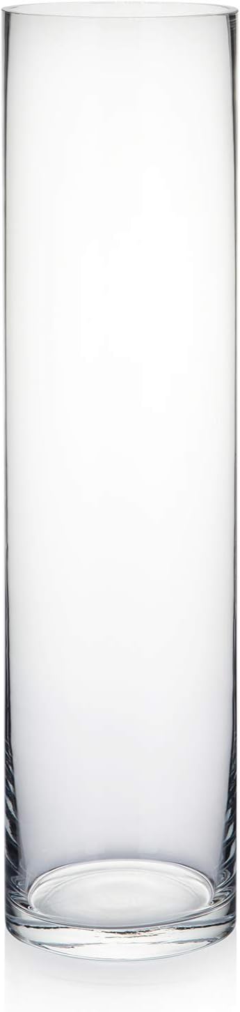 WGVI Glass Cylinder Vase 4x16 Tall for Centerpieces