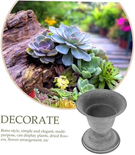 Metal Rustic Vintage Flower Vase with Gray Finish