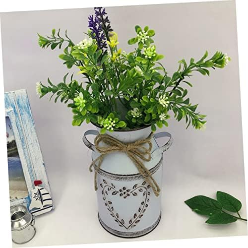 Vintage Metal Flower Bucket for Rustic Decor