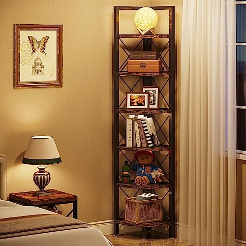 Tribesigns 6 Tier Corner Shelf for Small Spaces