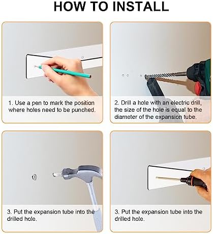 8Pcs Clear Acrylic Floating Shelves Wall Mounted for Home Decor