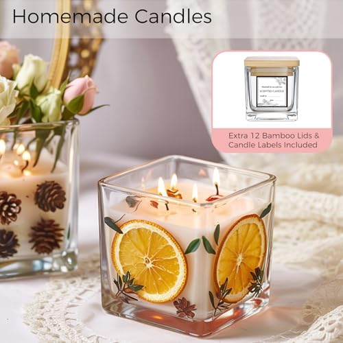 CONNOO 12 Pack Clear Square Glass Vases 3x3x3 for Centerpieces and Decor