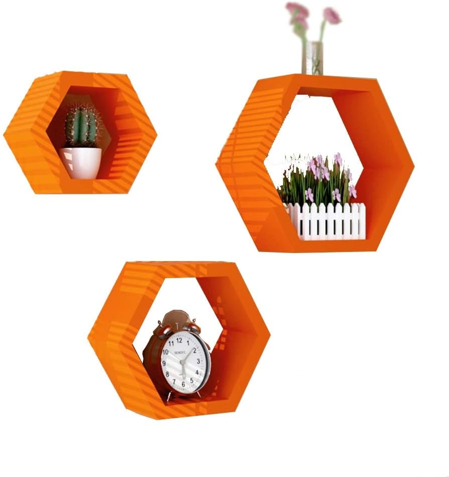 LIANGLIANG Floating Wall Shelves Creative 6 Corners Lattice Design Cube Display Stand