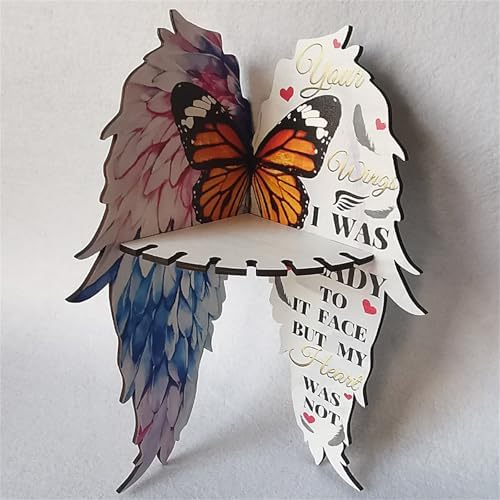 Wooden Floating Corner Shelf with Butterfly Design