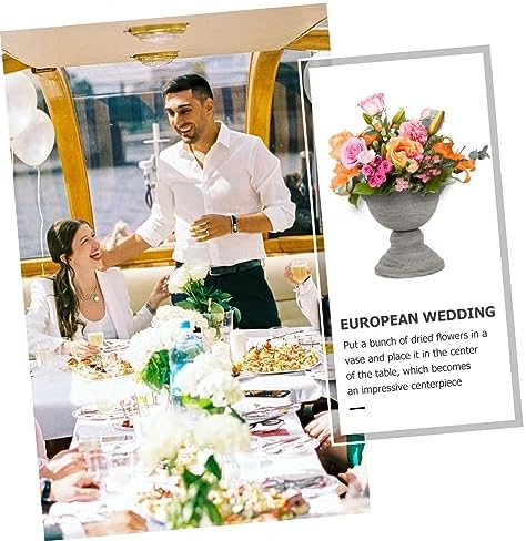 Vintage Style Metal Flowerpot for Dried Flowers and Home Decor