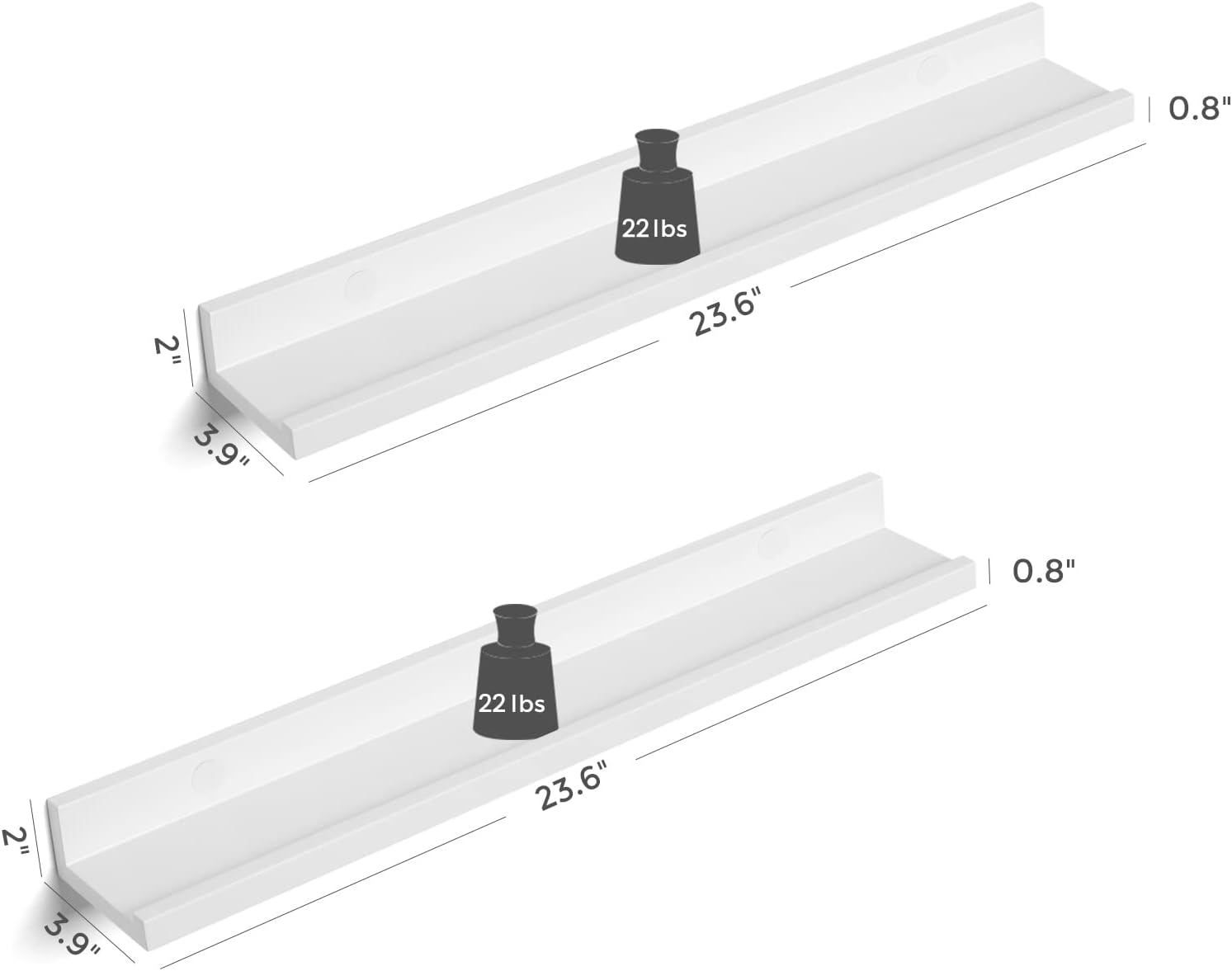 SONGMICS Floating Shelves Set of 2 Wall Mount