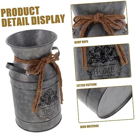 Rustic Iron Flower Bucket for Home Decor
