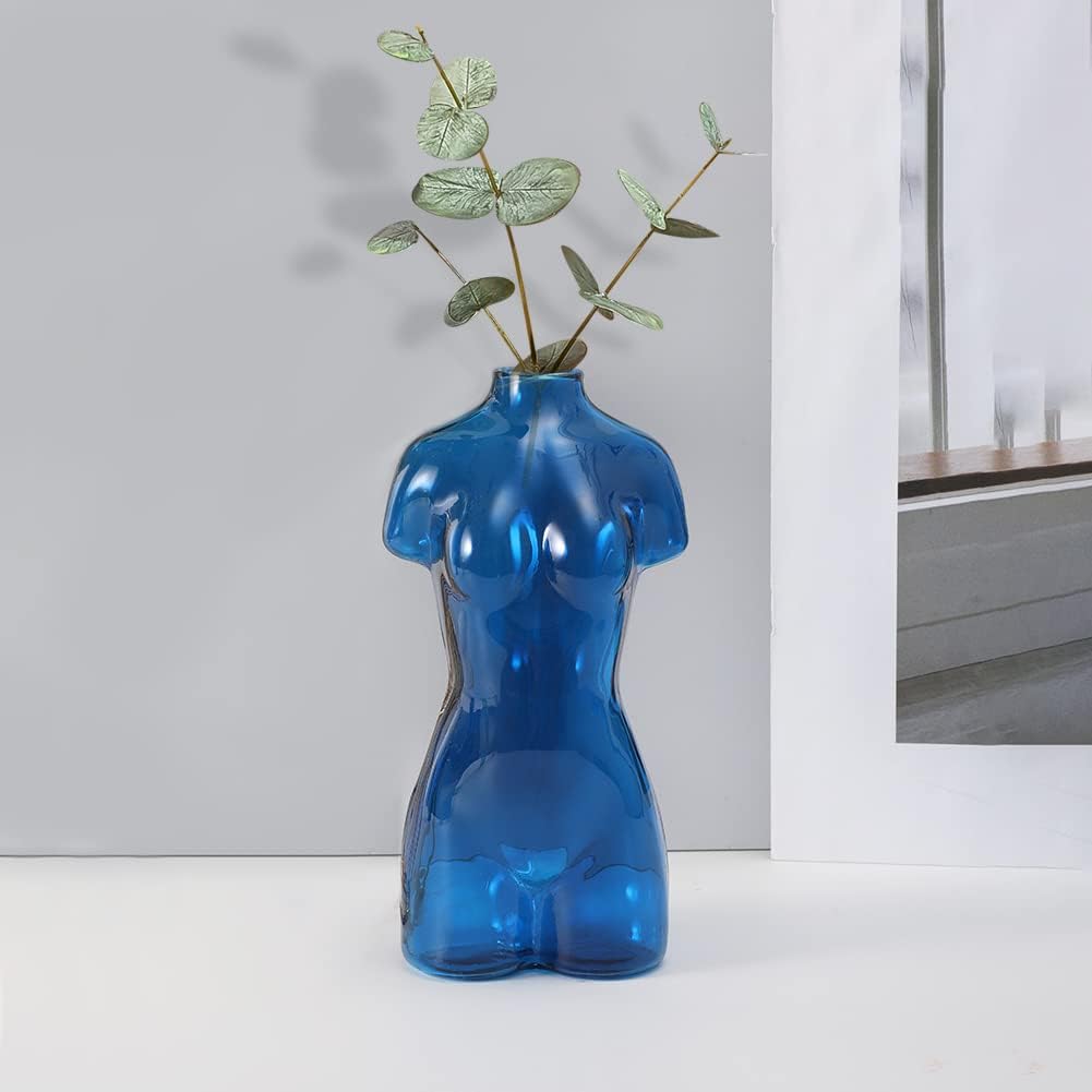 Kelendle Female Form Body Vase Glass Decor Gray