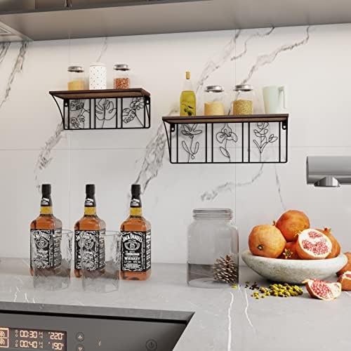 QUTREY Floating Shelves Set of 2 Minimalist Metal Abstract Decor for Living Room and Bedroom