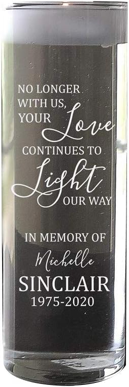 Engraved Love Continues to Light Floating Candle Vase
