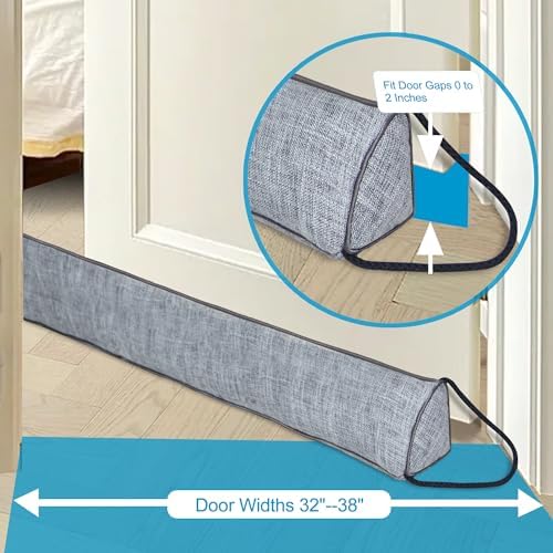 QUOLIX Triangle Door Draft Stopper 32 Inches Gray
