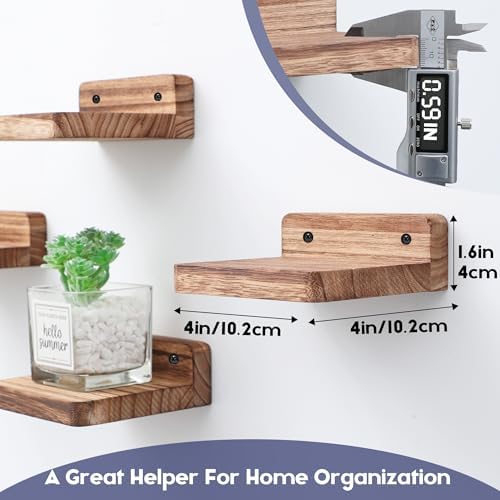 NIUBEST Small Floating Shelf 4x4 Inch Wall Display Ledges