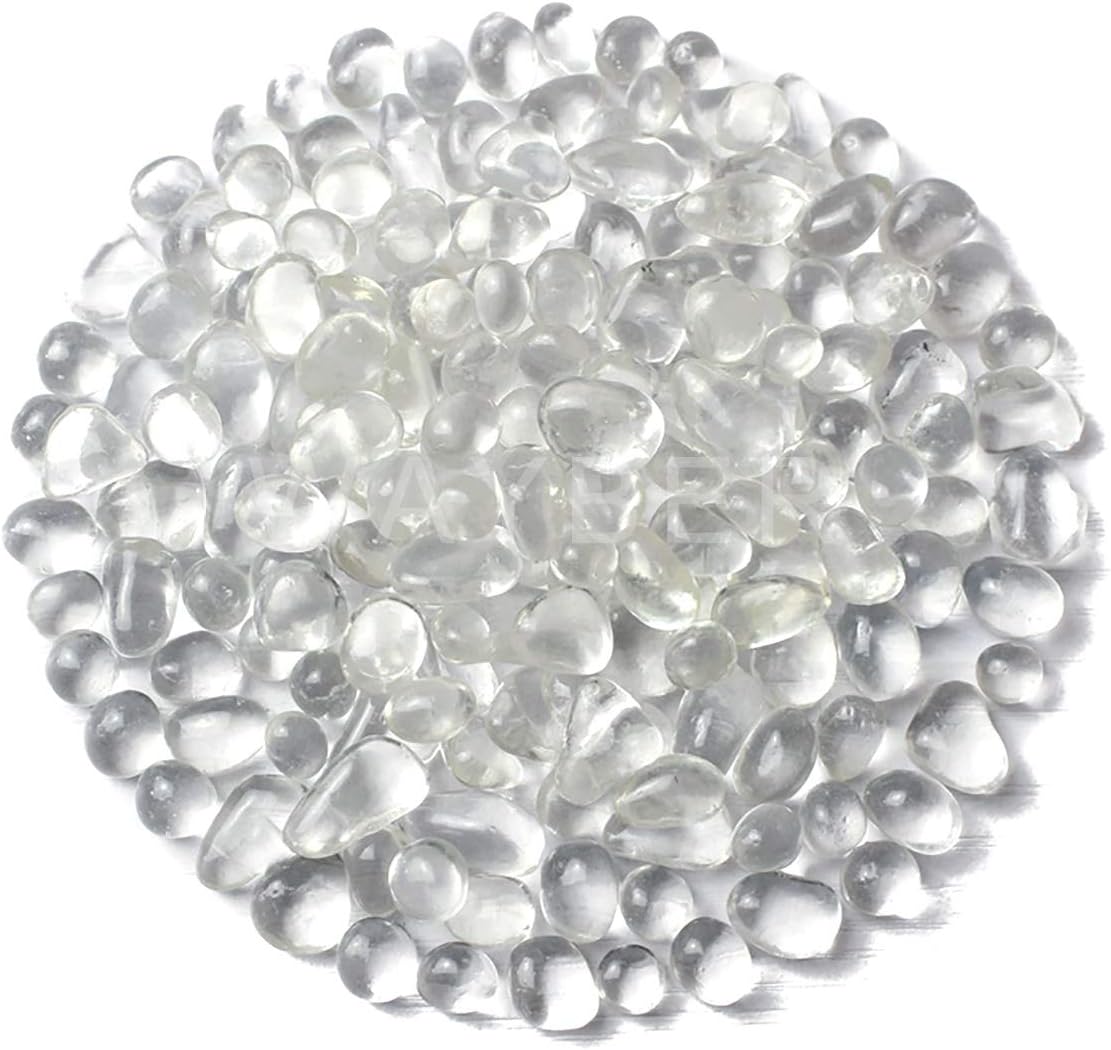 WAYBER Glass Stones 1Lb Clear Decorative Decorations