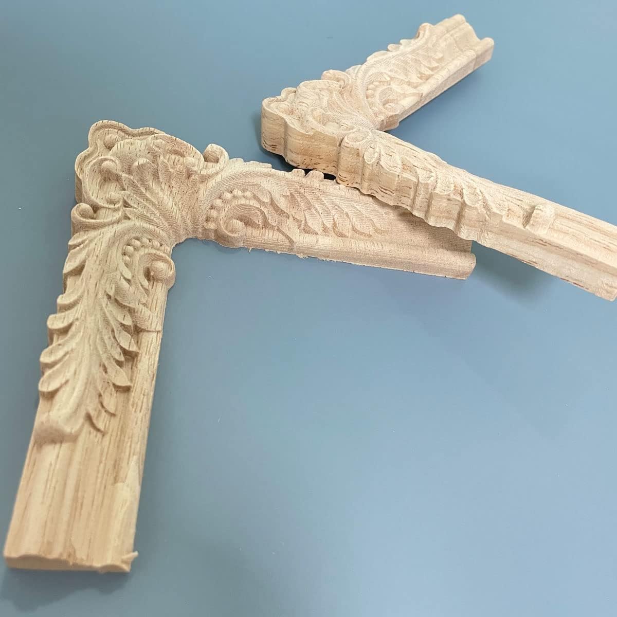 4PCS Decorative Wood Carved Corner Appliques 47x47in for Furniture Door Cabinet