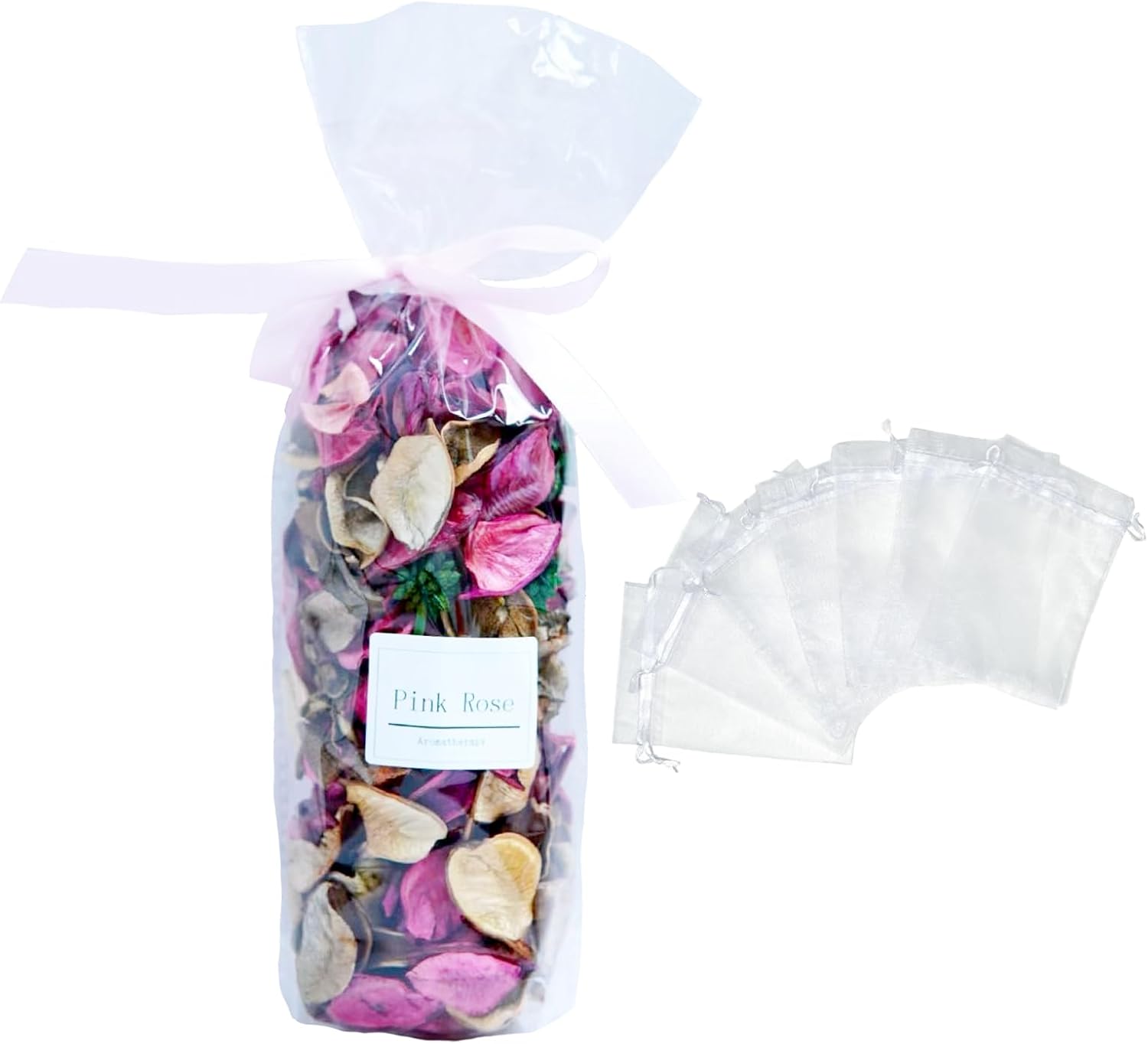 DIY Pink Rose Petal Fragrant Bag Set Queens Flower Happiness