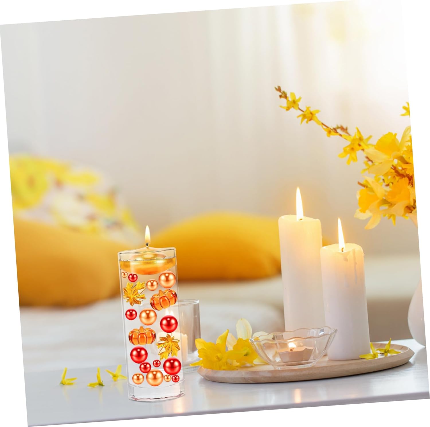 Acrylic Floating Candle Holder Vase for Weddings and Home Decor