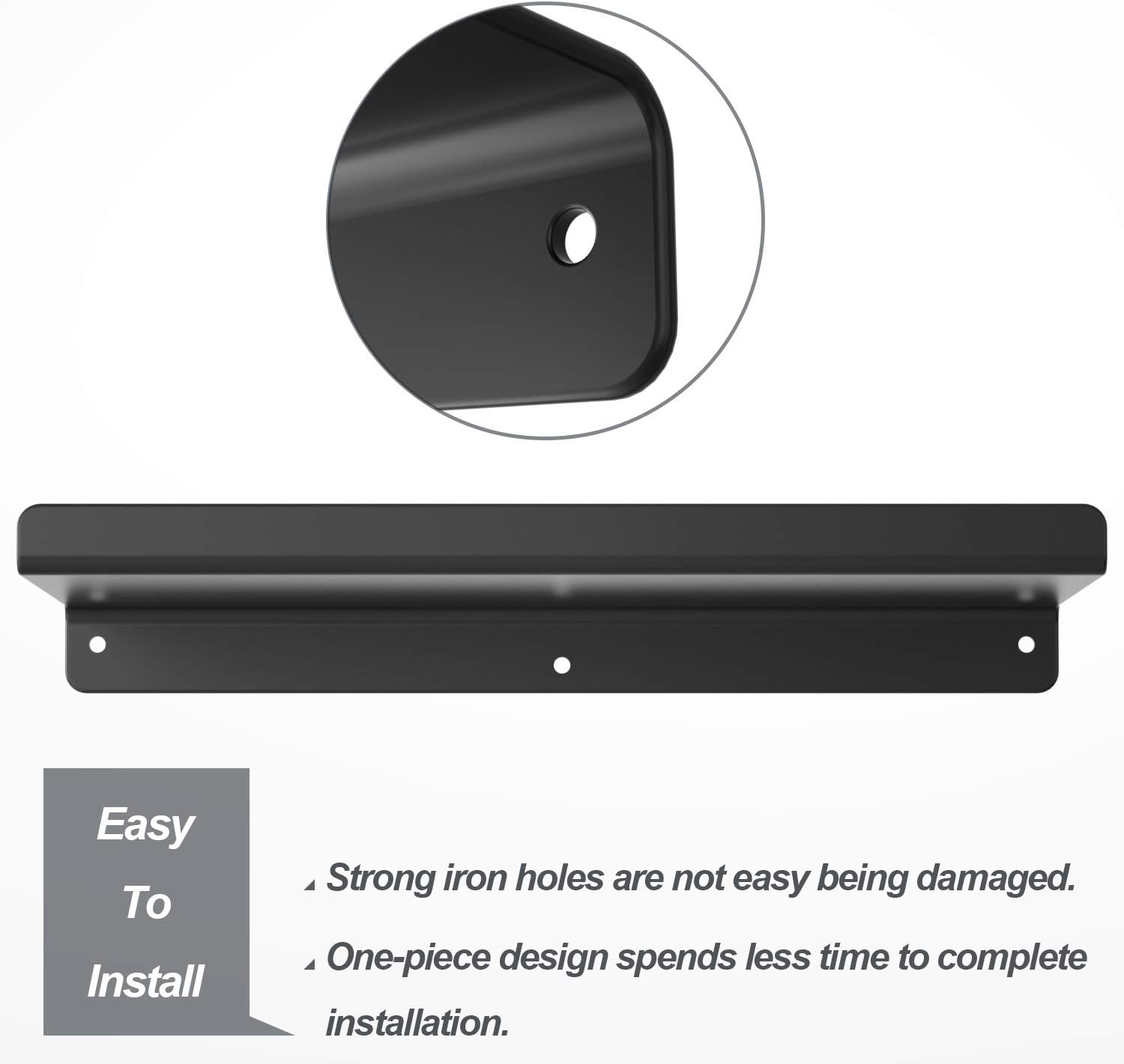 SRIWATANA Black Floating Shelves Set of 3 for Home