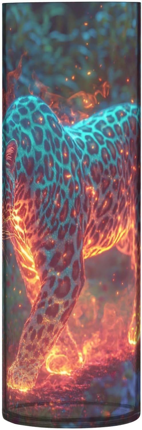 Turquoise Flash Leopard Plastic Vase 118x39 Inch