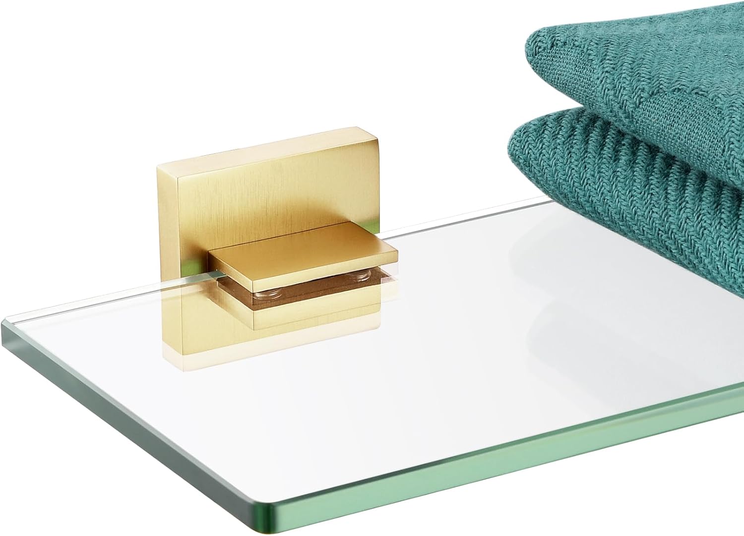 KOKOSIRI Floating Tempered Glass Shelf 16x56 Inch