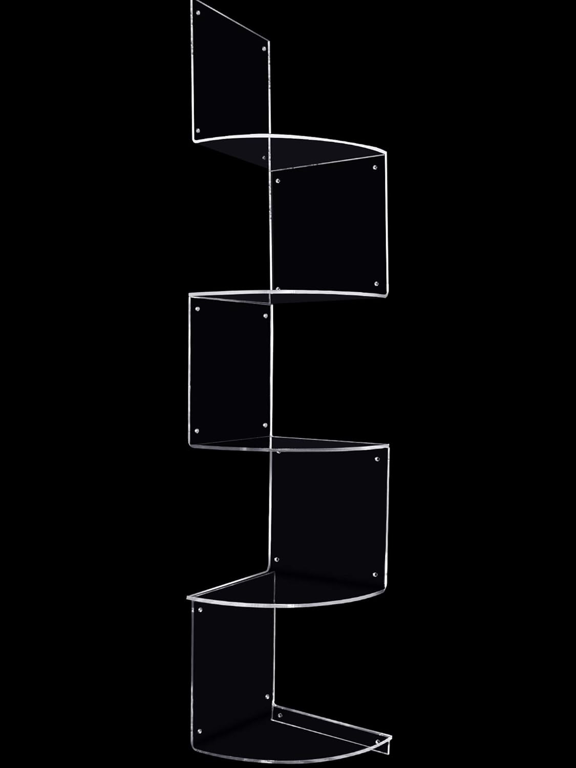 Jetec 5 Tier Corner Shelf Wall Mount Clear Storage Organizer