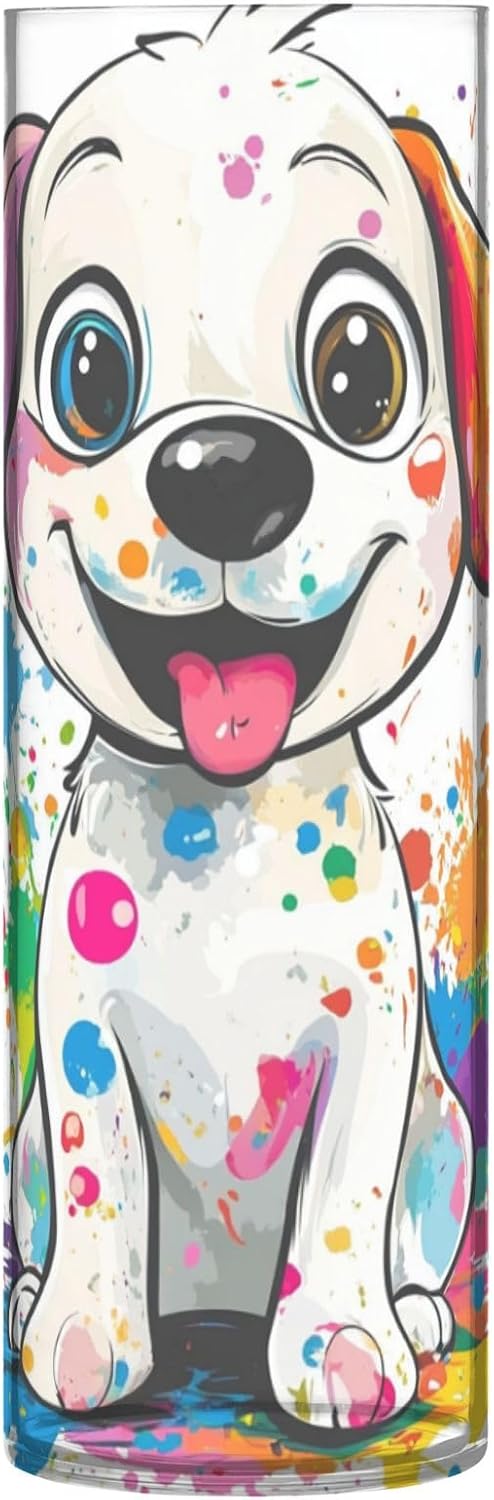 Sweet White Labrador Retriever Cylinder Vase 118x39 Inch Decor