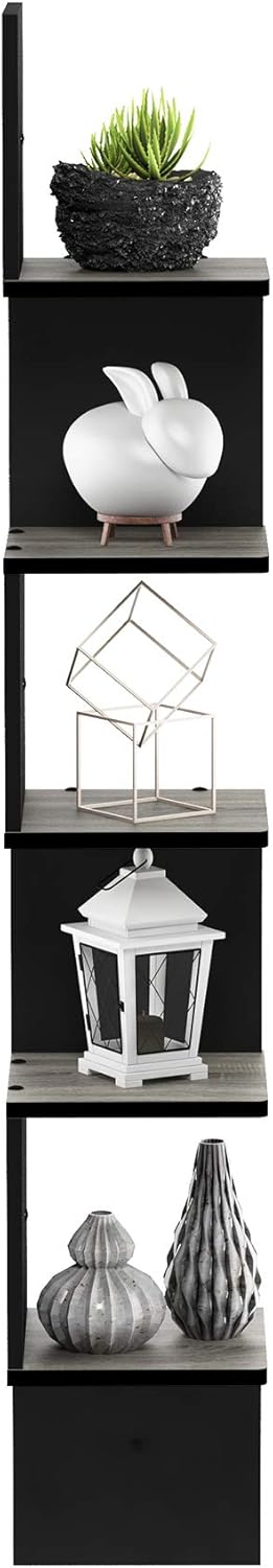 Furinno Rossi Wall Mount Floating Corner Shelf 5-Tier Square