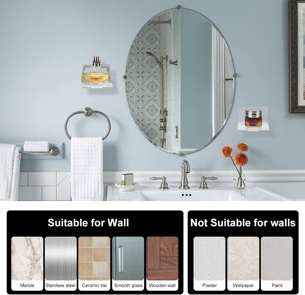 PH PandaHall 4pcs Clear Acrylic Floating Wall Shelves