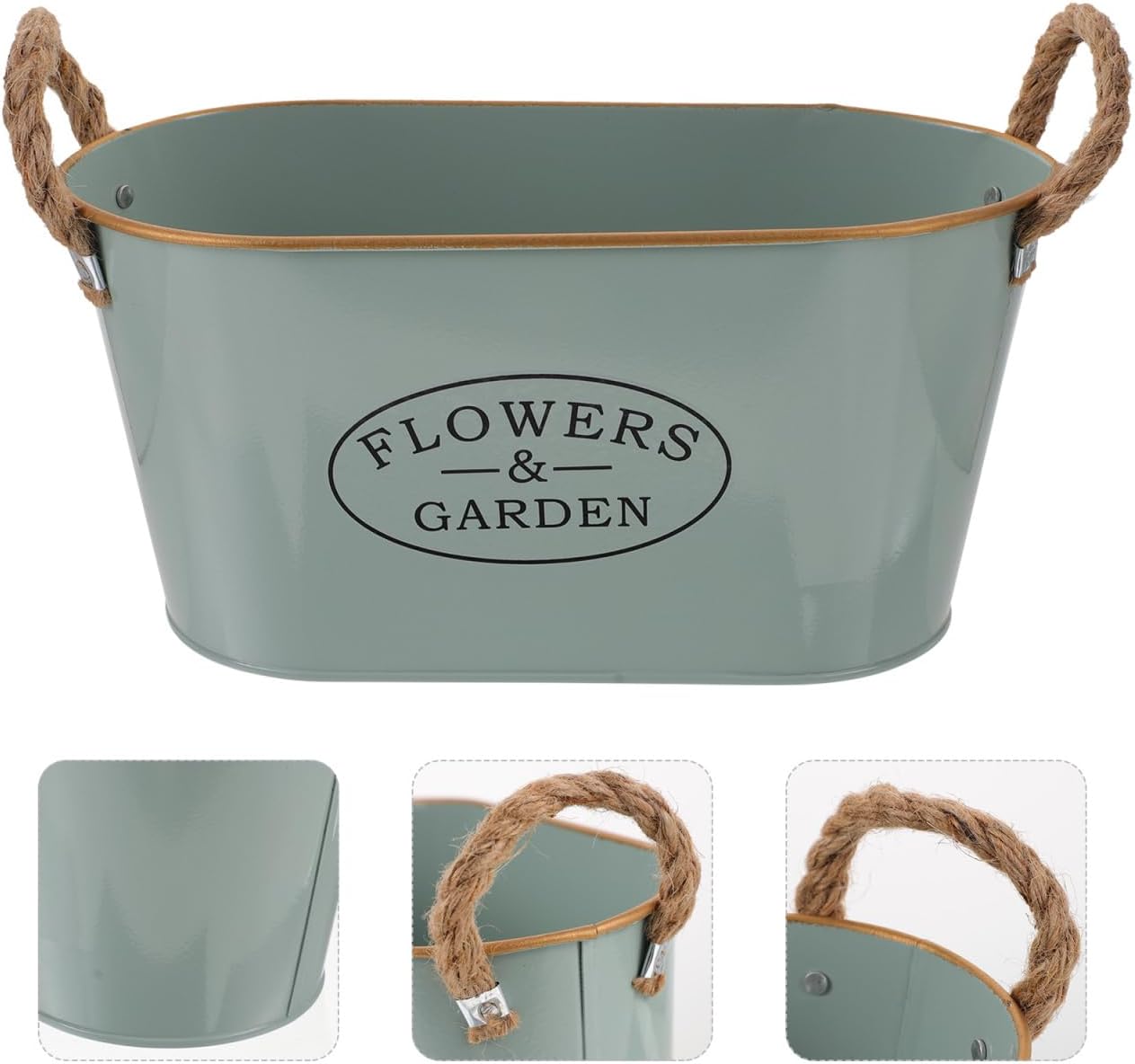 MERRYHAPY Iron Flower Bucket Vintage Decorative Vase