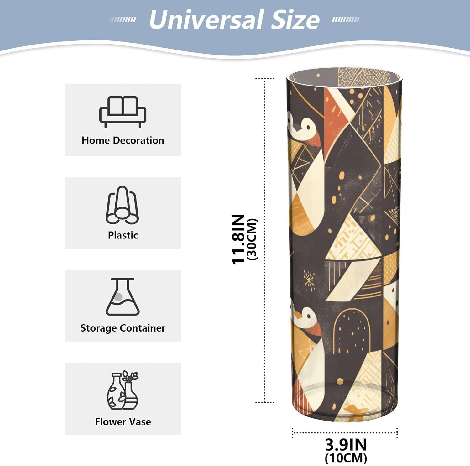 Penguin Rose Gold Plastic Hurricane Candle Holder for Home Decor