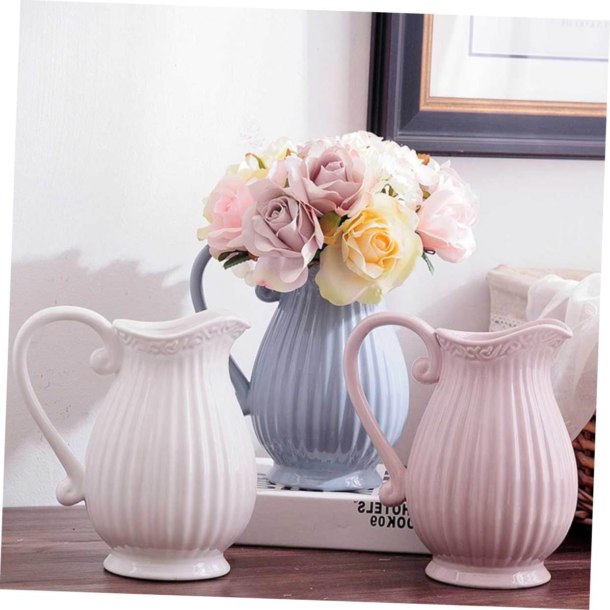 LIFKOME Ceramic Grey Decorative Vase Minimalist