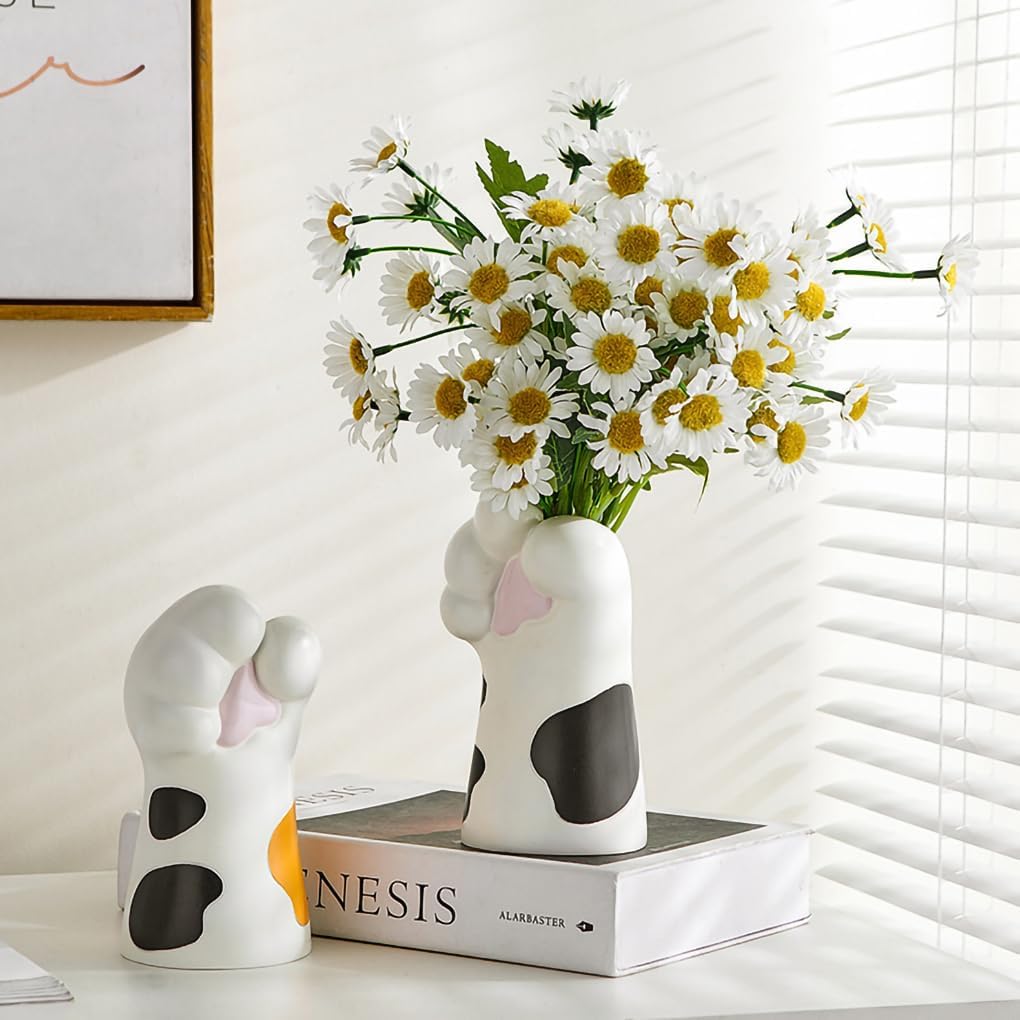 Wait Fly Cat Paw Ceramic Vase Black