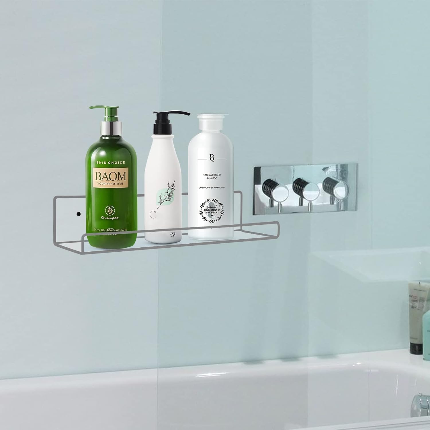 ECOSEAO Floating Shelves Set of 6 Clear Acrylic Display Stand