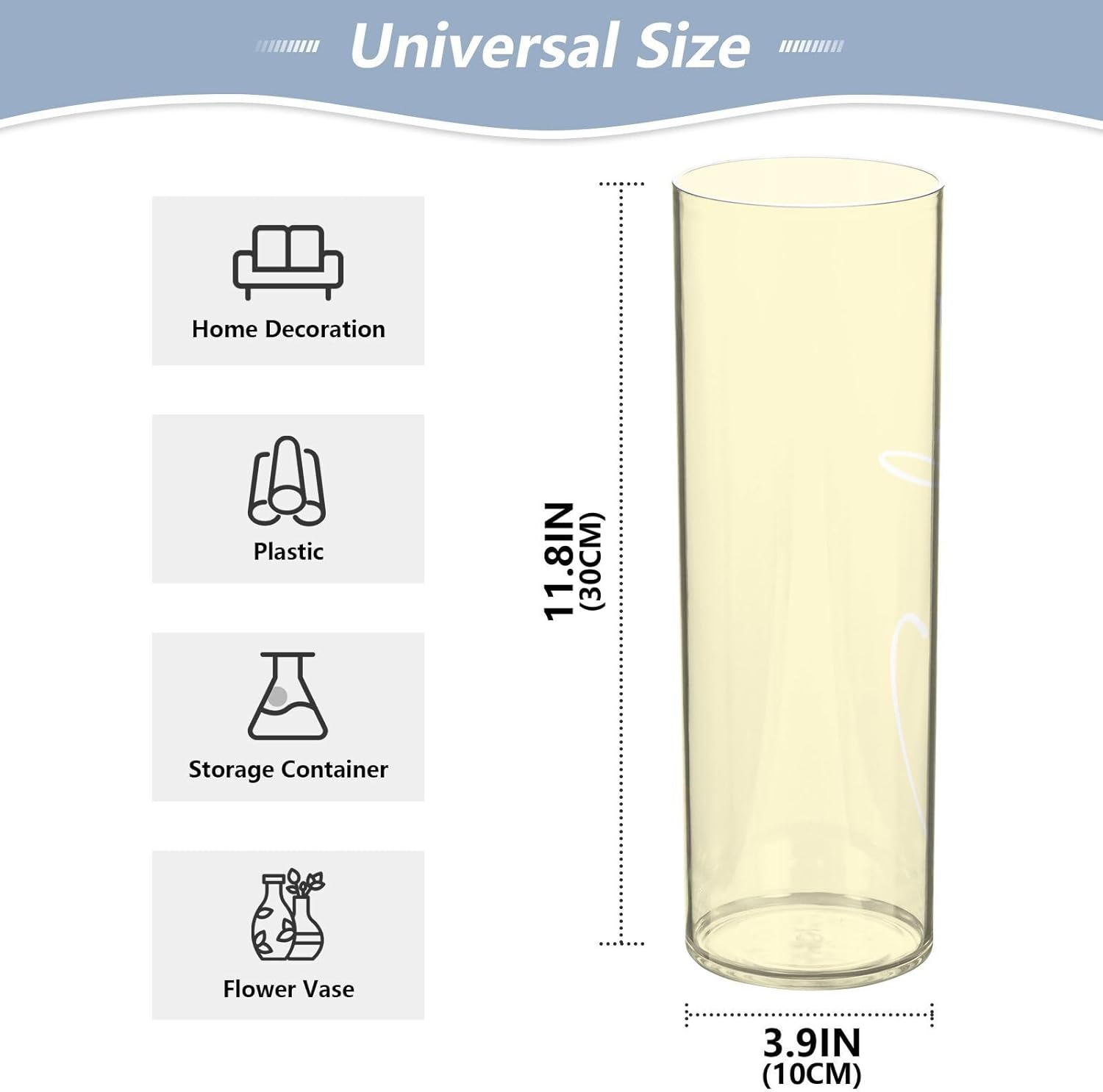 Custom Light Yellow Vase for Centerpieces and Home Decor