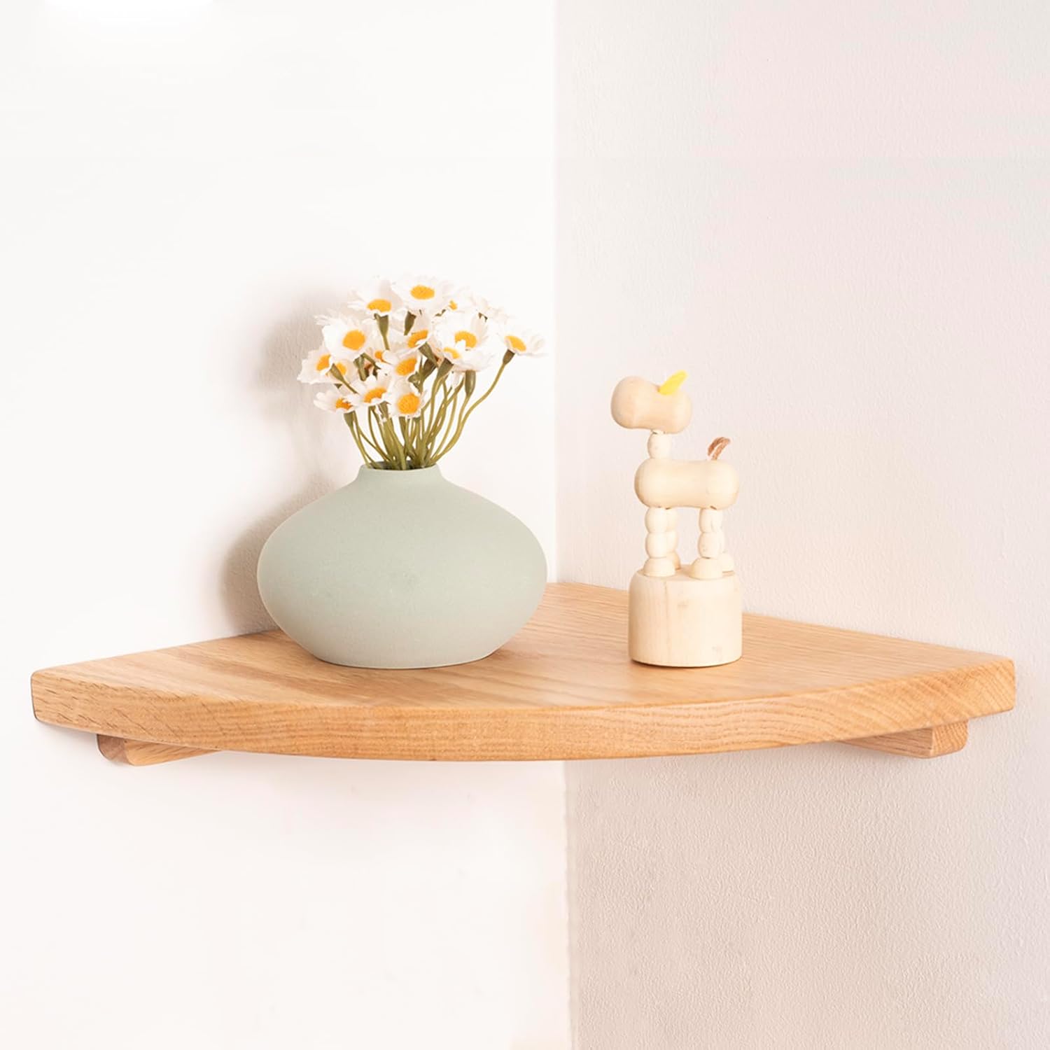 Floating Corner Shelves Oak 10 Solid Wall Mounted Display Storage Rack