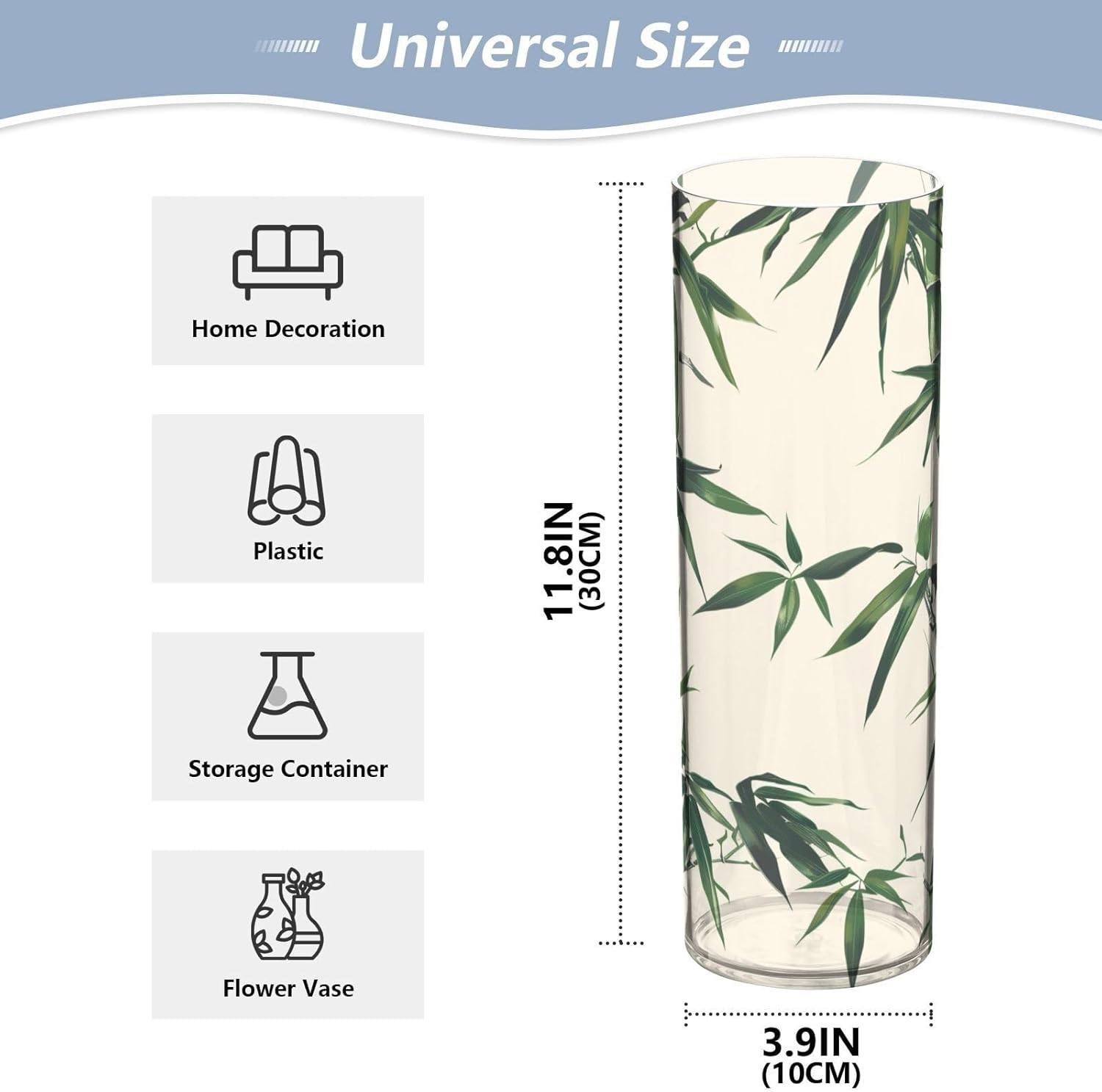 Chinese Style Plastic Hurricane Candle Holder 118 x 39 Inch Decor Vase