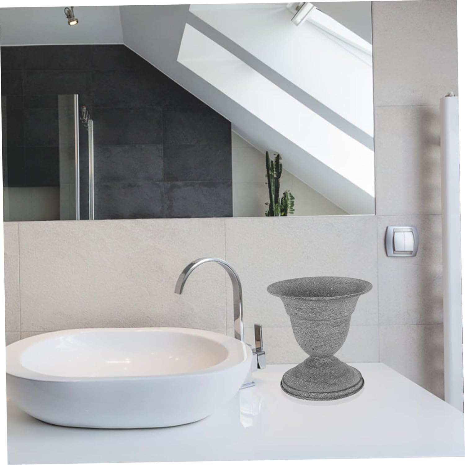 Metal Rustic Vintage Flower Vase with Gray Finish