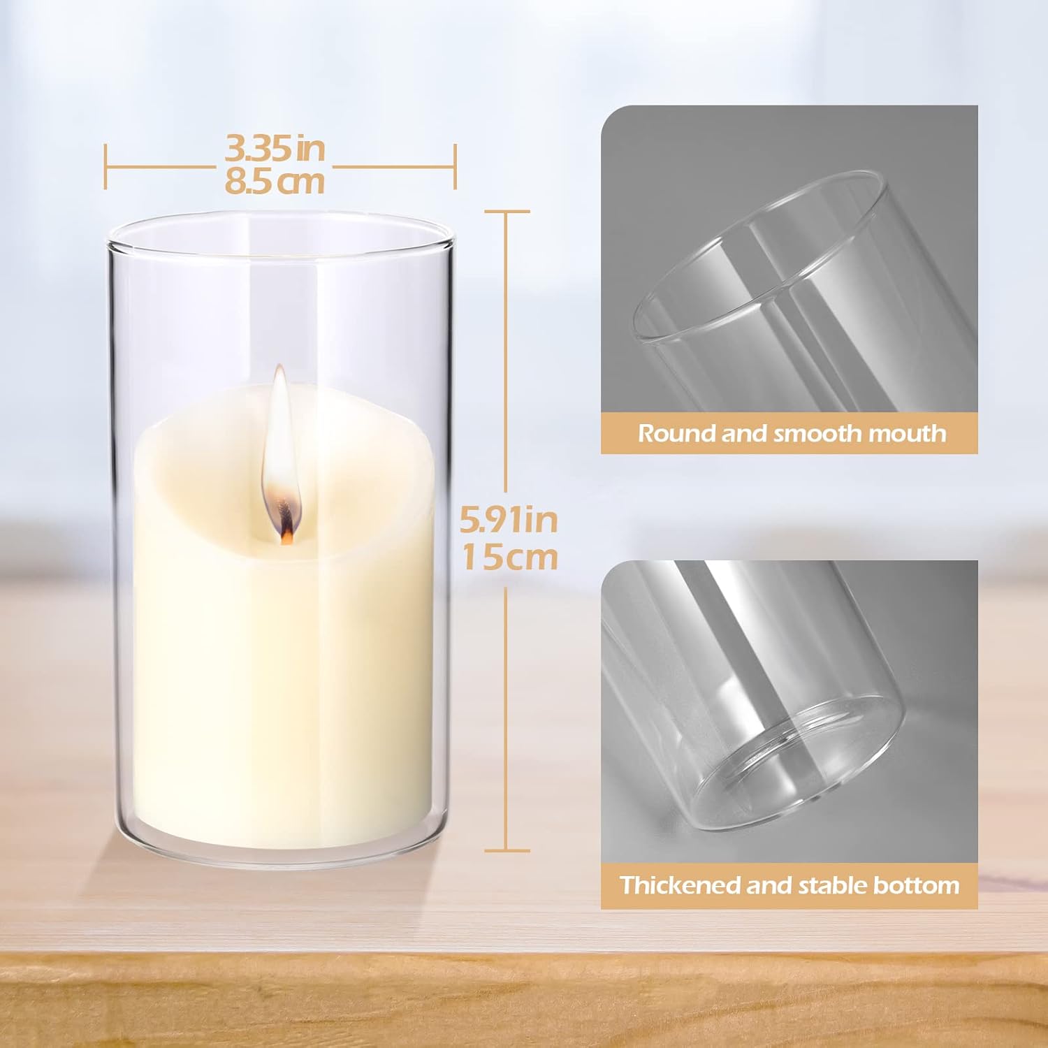 24 Pcs Tall Clear Glass Vases for Home Decor and Flower Arrangements