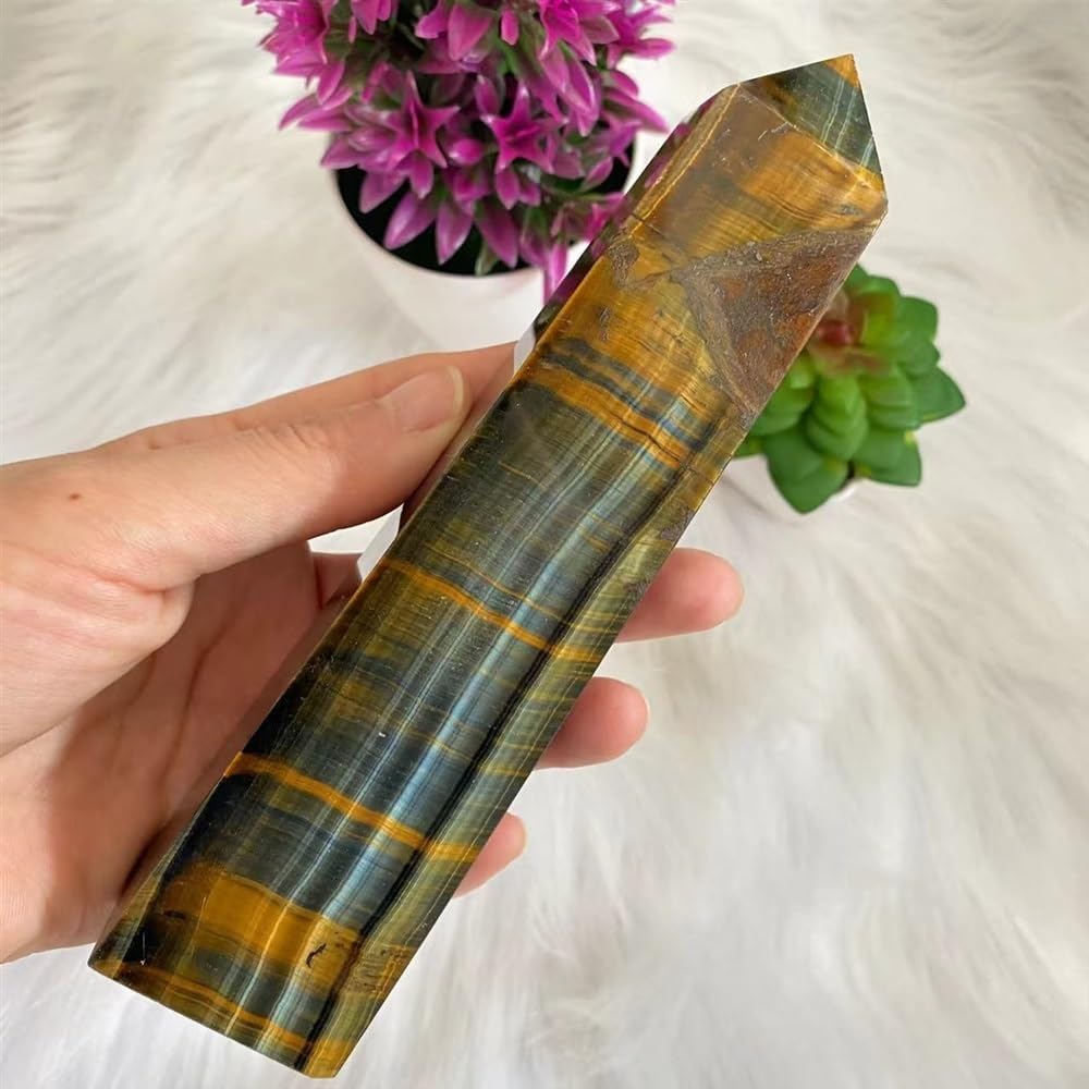 KatLin Natural Blue Tiger Eye Reiki Healing Stick Ornaments